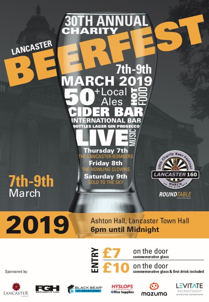 Levitate Recruitment are proud sponsors of the 30th annual charity Lancaster Beer Festival