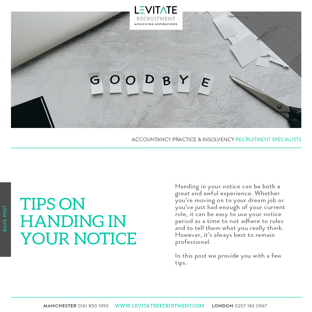 Tips on handing in your notice